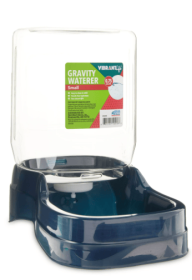 Vibrant Life Gravity Pet Waterer, Dark Blue, Small for Cats and Dogs, 0.75 Gallons